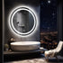 Silver Mirror With White Frame Round LED Bathroom Mirror