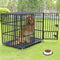 XXL Heavy Duty Dog Cage Steel Crate with Lock Doors Wheels & Tray