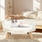Pet Sofa Bed with Plush Cushion & Wooden Legs for Cats & Small Dogs