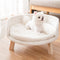 Large Pet Sofa Bed with Plush Cushion & Wooden Legs for Cats & Dogs
