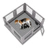 Fin 8 Panel Safest Tempered Glass Dog Whelping Pen Box Shatter-Proof Playpen Exercise Box