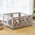 Fin 8 Panel Safest Tempered Glass Dog Whelping Pen Box Shatter-Proof Playpen Exercise Box