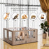 Fin 8 Panel Safest Tempered Glass Dog Whelping Pen Box Shatter-Proof Playpen Exercise Box