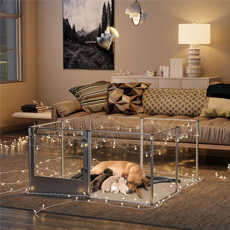 Versatile Sleek Thick Acrylic Pet Playpen Dog Puppies Run Kennel Rabbit Play Pen