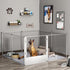81cm Highest Acrylic Dog Whelping Pen Box Safe Aluminum Frame Pet Playpen w/ Mat