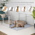 81cm Highest Acrylic Dog Whelping Pen Box Safe Aluminum Frame Pet Playpen w/ Mat