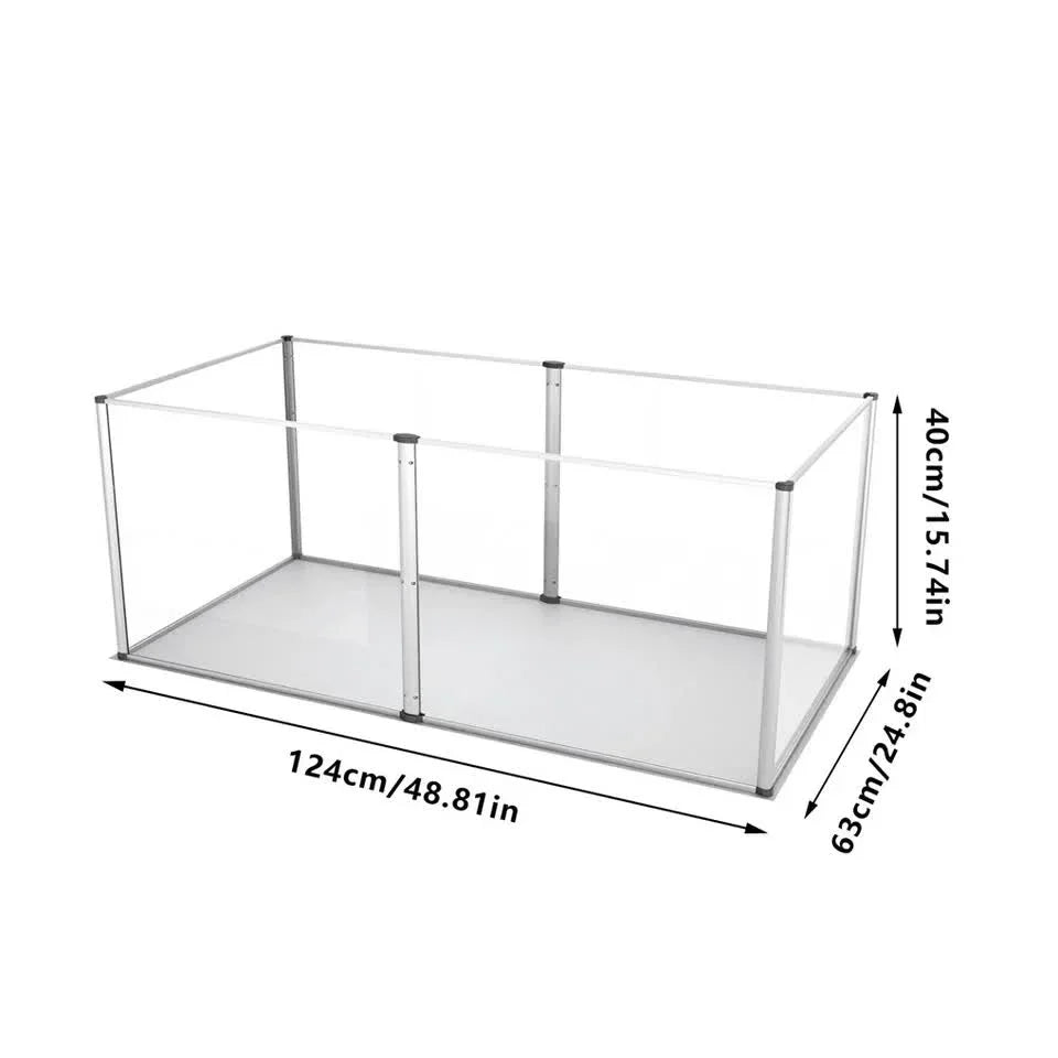 Acrylic Pet Playpen with Clear Panels & Aluminium Frame – 6‑Panel Modular Design