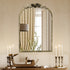 Antique Baroque Arched Wall Mirror Rose Edge Decorative Mirror Fireplace Entryway