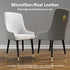 High-End Grey Dining Chairs Set of 2 Faux Leather Upholstered Kitchen Chairs with Gold Lion Head