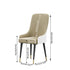High-End Dining Chairs Set of 2 Faux Leather Upholstered Kitchen Chairs with Gold Lion Head