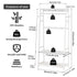 Large White Bamboo Garment Clothes Rack Shoes Coats Shelf w/ 3 Shelves & 10 Hook