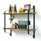 2 Layer Wood Wall Shelves Home Decor Floating Shelf Metal Hanging Storage Rack