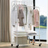 Heavy Duty Double Rail Garment Rack Rolling Clothes Rack 2Tier Storage Shelf