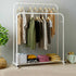 Heavy Duty Double Clothes Rail Rack Garment Hanging Display Stand 4 Wheel Armoir
