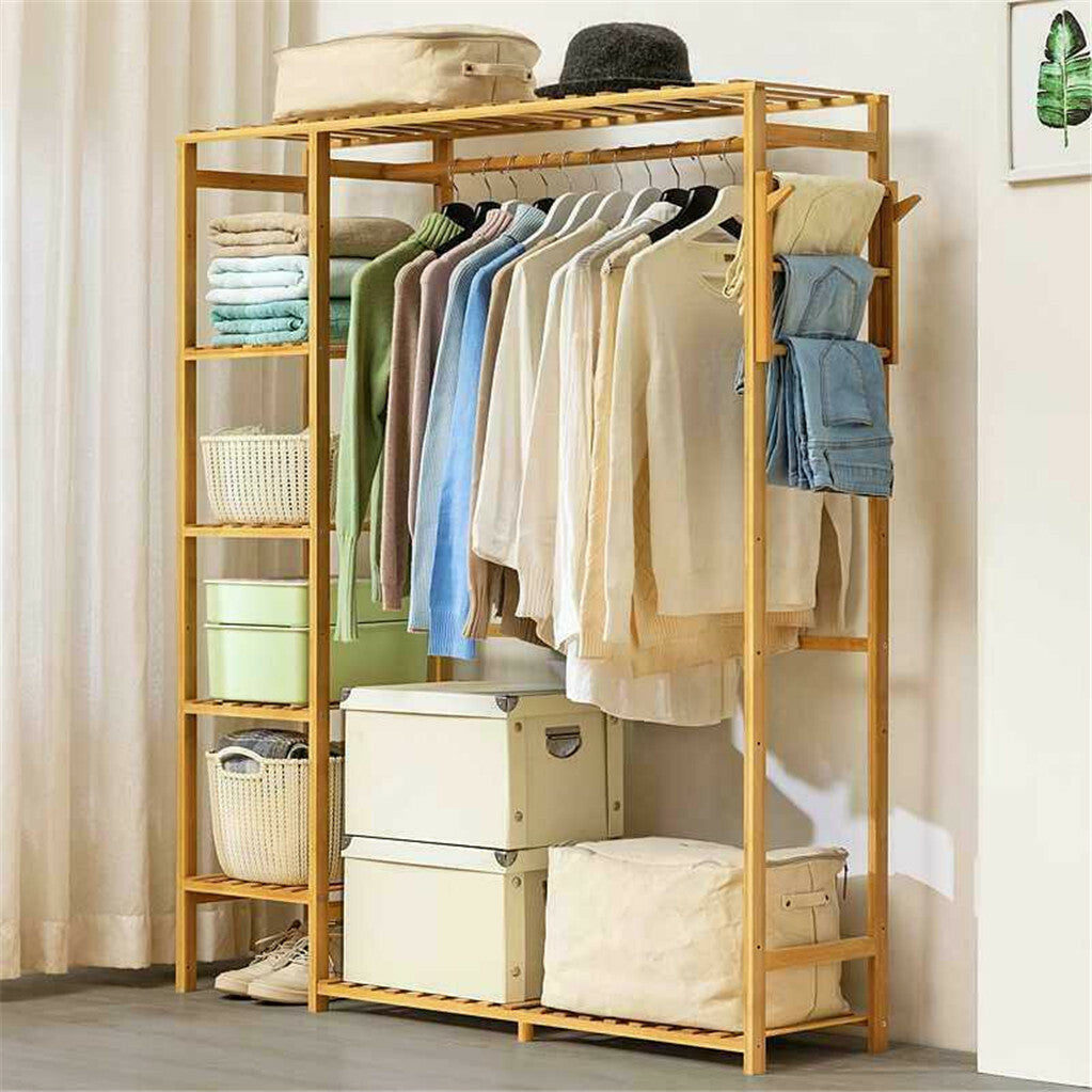 Open Wardrobe Clothes Rail Rack Hanging Garment Heavy Duty Organizer Coat Shelf