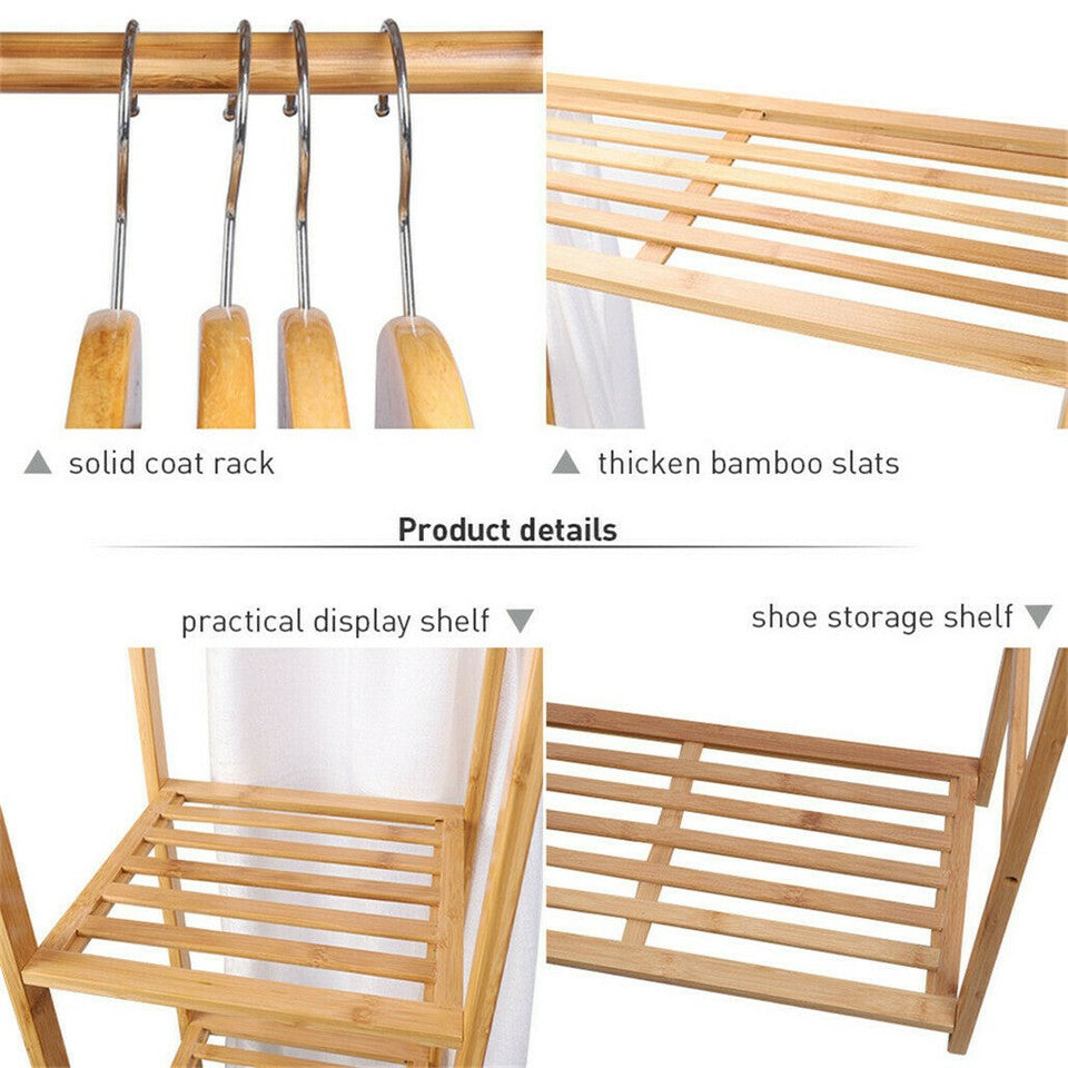 Open Wardrobe Clothes Rail Rack Hanging Garment Heavy Duty Organizer Coat Shelf