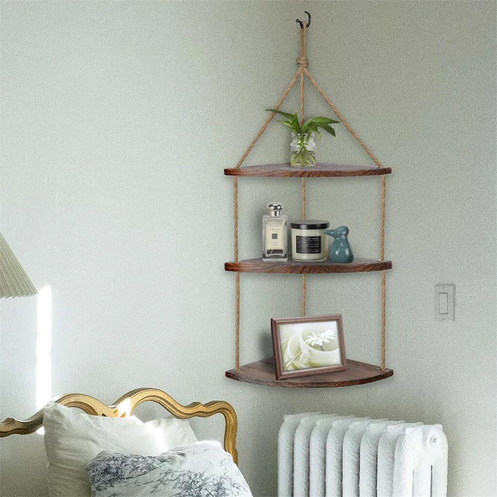 Bohemian Hanging Shelf Organizer 3 Tier Storage Rack