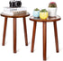 2Pcs Small Side Table Round End Table Wood Plant Stand Super Thick 3-Legs Stool
