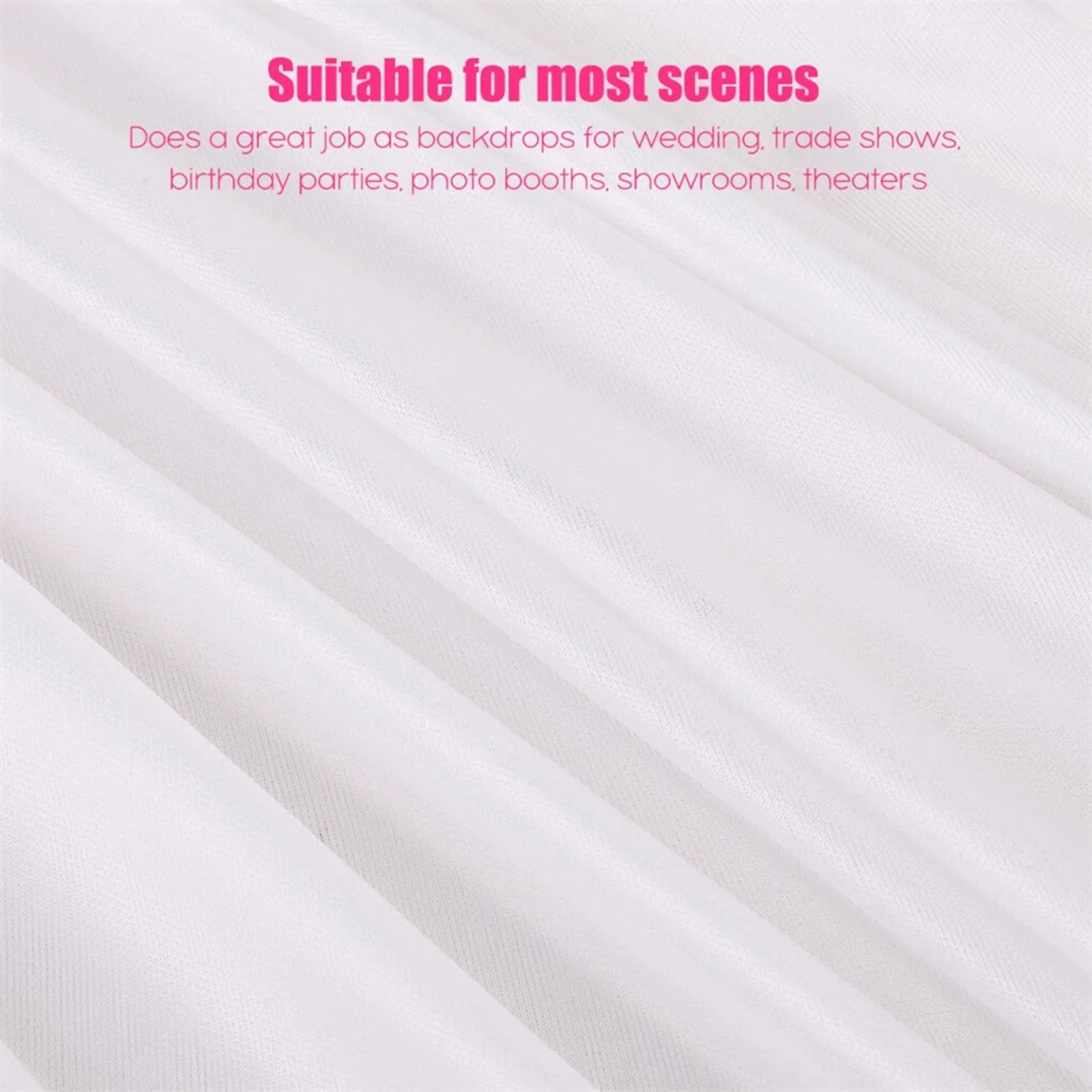 Large 3×3 m White Wedding Backdrop Curtains for Baby Shower and Birthday Decor