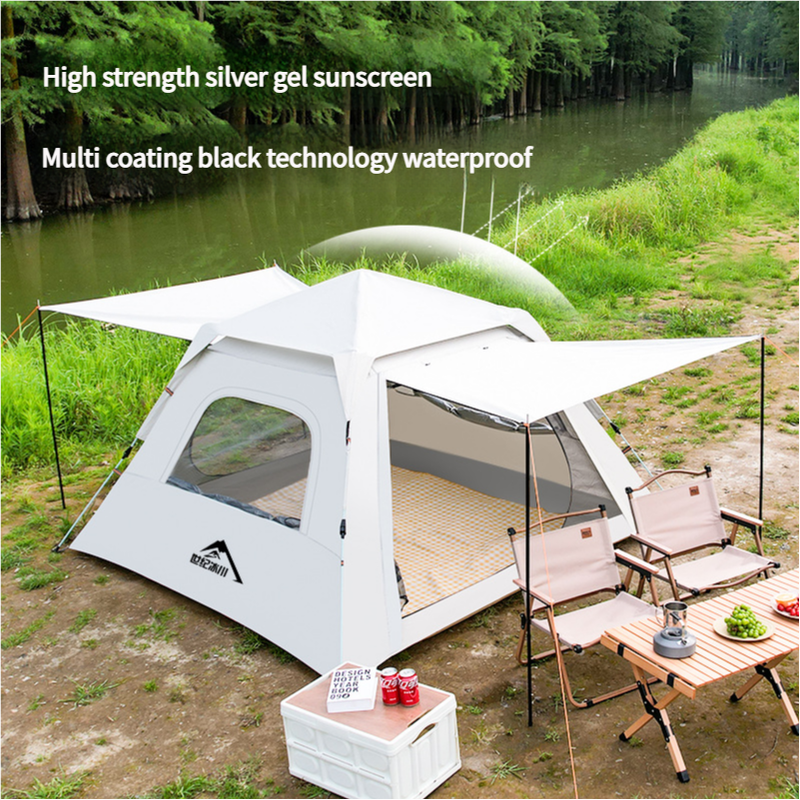 Four-sided tent with Sunshade Awning - Small size 210x210x140cm, High-Strength UV Protection and Multi-Coating Waterproof for outdoor excursions