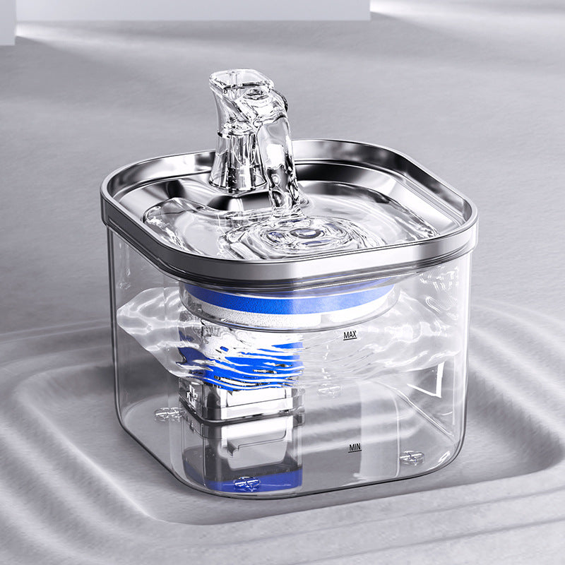 Plug-in Pet Water Fountain with USB Interface and Filter Set  Transparent Design Standard Package