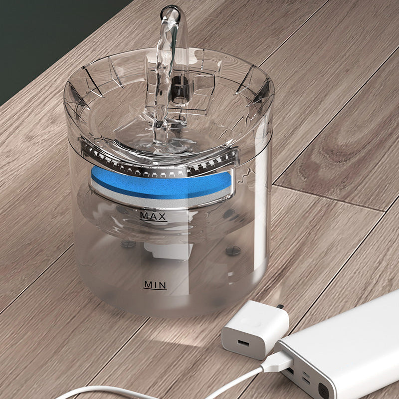 Standard Version Pet Water Fountain with USB Interface and Certified Plug  Transparent Design