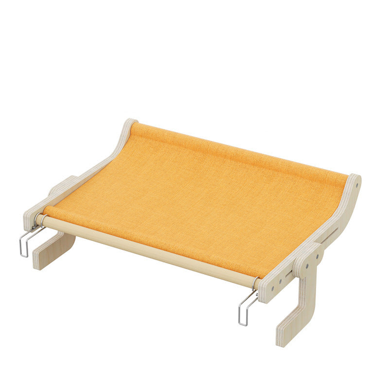 Wall-Mounted Cat Hammock Bed  Wooden Frame, Comfortable and Space-Saving Design for Pets