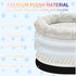 Fluffy Donut-Shaped Pet Bed- Soft, Cozy, and Anti-Anxiety for Dogs and Cats, Machine Washable  Gradient Gray  Size:S 60*50*18cm