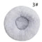 Calming Donut Pet Bed -Soft Faux Fur, Anti-Anxiety Fluffy Round Bed for Cats and Small Dogs Light Gray40cm