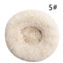 Calming Donut Pet Bed -Soft Faux Fur, Anti-Anxiety Fluffy Round Bed for Cats and Small Dogs Light Brown50cm