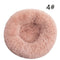 Calming Donut Pet Bed -Soft Faux Fur, Anti-Anxiety Fluffy Round Bed for Cats and Small Dogs (Blush Pink)40cm