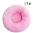 Calming Donut Pet Bed -Soft Faux Fur, Anti-Anxiety Fluffy Round Bed for Cats and Small Dogs Pink40cm