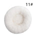 Calming Donut Pet Bed -Soft Faux Fur, Anti-Anxiety Fluffy Round Bed for Cats and Small Dogs White40cm