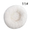 Calming Donut Pet Bed -Soft Faux Fur, Anti-Anxiety Fluffy Round Bed for Cats and Small Dogs White50cm