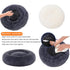 Calming Donut Pet Bed -Soft Faux Fur, Anti-Anxiety Fluffy Round Bed for Cats and Small Dogs (Beige Brown)40cm