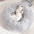 Calming Donut Pet Bed -Soft Faux Fur, Anti-Anxiety Fluffy Round Bed for Cats and Small Dogs (Beige Brown)40cm