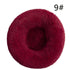 Calming Donut Pet Bed -Soft Faux Fur, Anti-Anxiety Fluffy Round Bed for Cats and Small Dogs Wine Red50cm