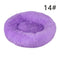 Calming Donut Pet Bed -Soft Faux Fur, Anti-Anxiety Fluffy Round Bed for Cats and Small Dogs Purple40cm
