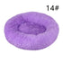 Calming Donut Pet Bed -Soft Faux Fur, Anti-Anxiety Fluffy Round Bed for Cats and Small Dogs Purple40cm