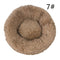 Calming Donut Pet Bed -Soft Faux Fur, Anti-Anxiety Fluffy Round Bed for Cats and Small Dogs khaki40cm