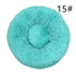 Calming Donut Pet Bed -Soft Faux Fur, Anti-Anxiety Fluffy Round Bed for Cats and Small Dogs emerald green40cm