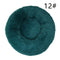 Calming Donut Pet Bed -Soft Faux Fur, Anti-Anxiety Fluffy Round Bed for Cats and Small Dogs (cyan blue)50cm