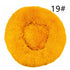 Calming Donut Pet Bed -Soft Faux Fur, Anti-Anxiety Fluffy Round Bed for Cats and Small Dogs golden yellow40cm