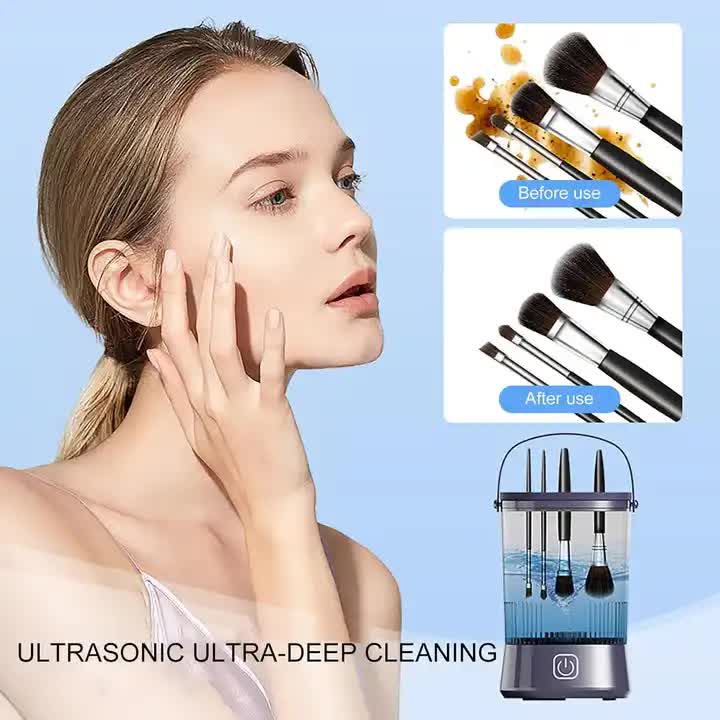 Electric Makeup Brush Cleaner with USB Rechargeable Design - Fast, Convenient Cleaning for All Brush SizesPurple