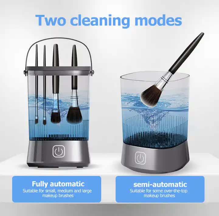 Electric Makeup Brush Cleaner with USB Rechargeable Design - Fast, Convenient Cleaning for All Brush SizesBlack