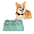 Multi-Functional Slow Feeder Mat for Dogs- Anti-Slip Lick Pad with Multiple Textures Rectangle 2PCS Blue & Green