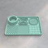 Multi-Functional Slow Feeder Mat for Dogs- Anti-Slip Lick Pad with Multiple Textures Rectangle 2PCS Grey & Green