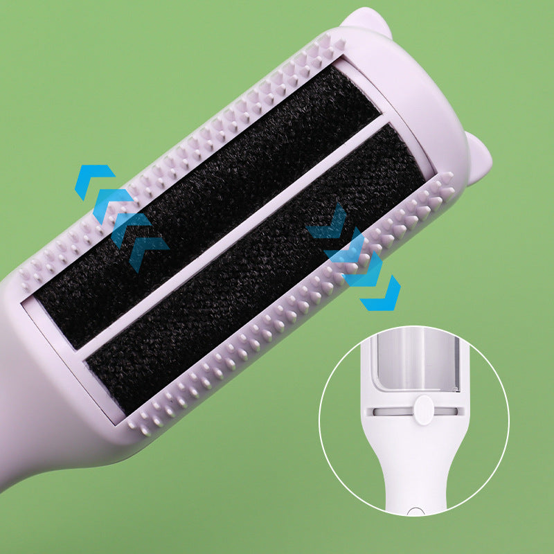 Multi-Function Pet Grooming Brush with Self-Cleaning Feature - Ideal for Dogs and Cats 2 PCS Green+White