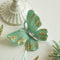 Green Glitter Butterfly Christmas Ornament with Gold Accents - Hanging Holiday Decoration 5 pieces