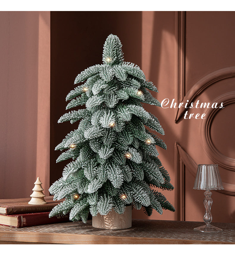 55cm Frosted Mini Christmas Tree  Snow-Covered Indoor Holiday Decoration